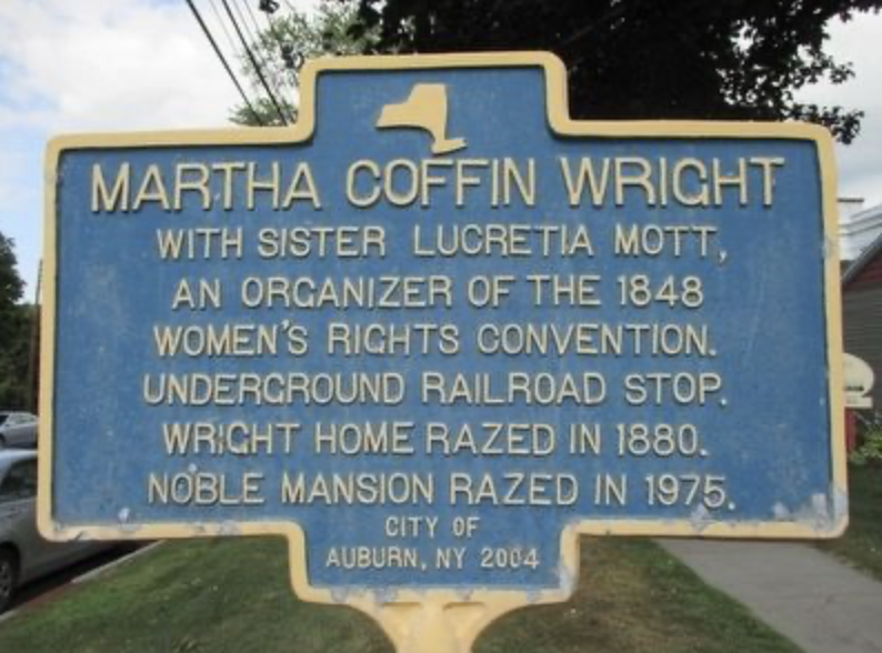 Historical Marker for Martha Coffin Wright, Women's Rights Activist
